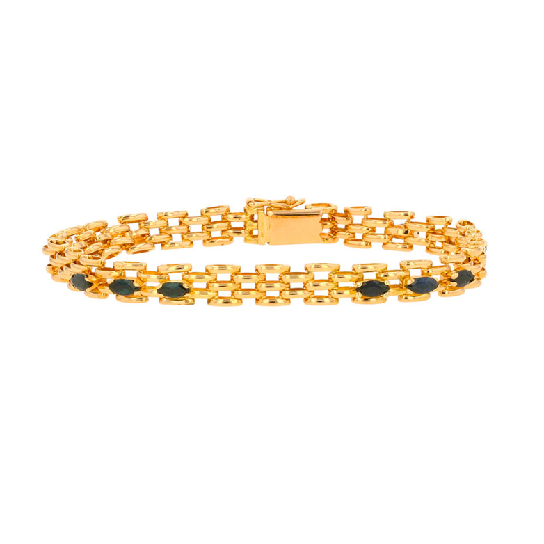 Bracelet vintage saphirs 1.20 carat or jaune 13.85g Comme neuf -  reconditionné disponible sur Gemme Les Bijoux